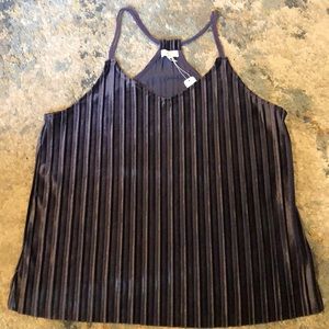 Plum silver velvet tank